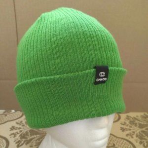 Mens Chaos Cuffed GREEN Beanie Toque Winter Hat